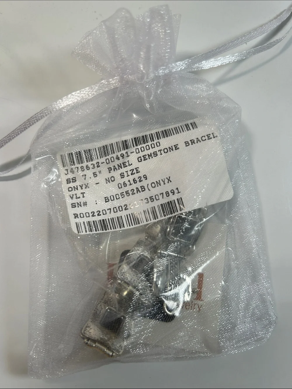 NWT Passage To Israel Hammered Panel Link Genuine Black Onyx Gemstone Bracelet